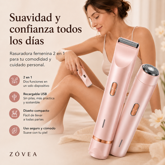 Rasuradora Femenina 2 en 1 Recargable