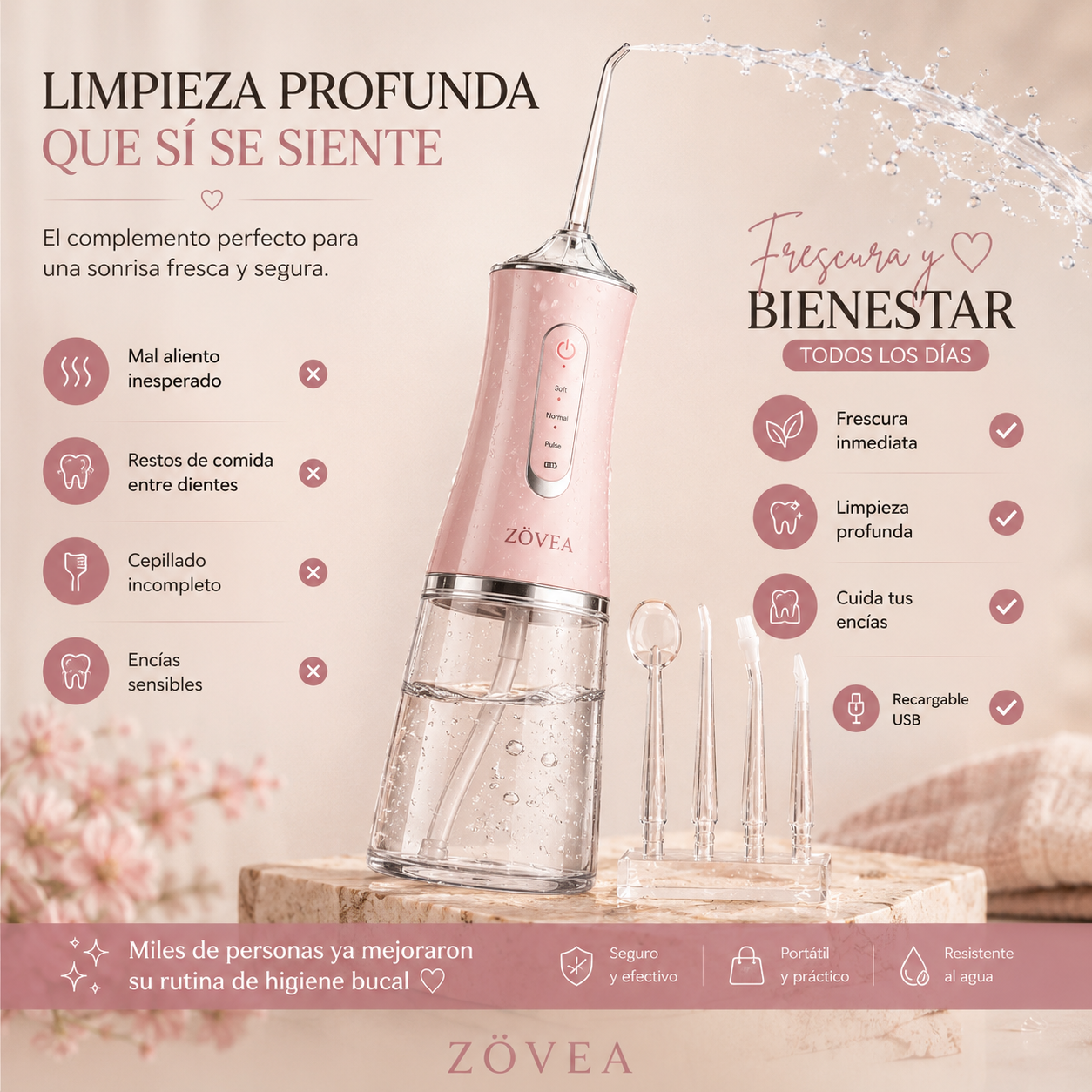 Irrigador Bucal Portátil Recargable